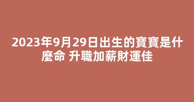 2023年9月29日出生的寶寶是什麼命 升職加薪財運佳